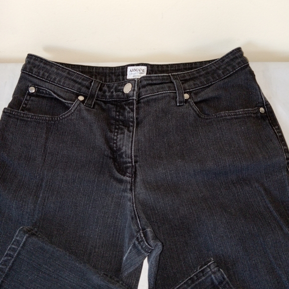 Women's Armani Collezioni Black Mid Rise Bootcut Jeans 8 - Picture 3 of 14